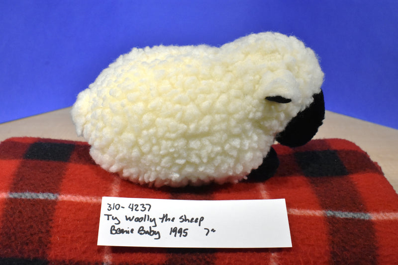 Ty Beanie Babies Woolly the White Black Faced Sheep 1995 Beanbag Plush