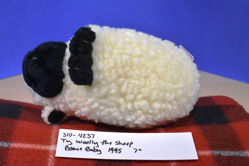 Ty Beanie Babies Woolly the White Black Faced Sheep 1995 Beanbag Plush