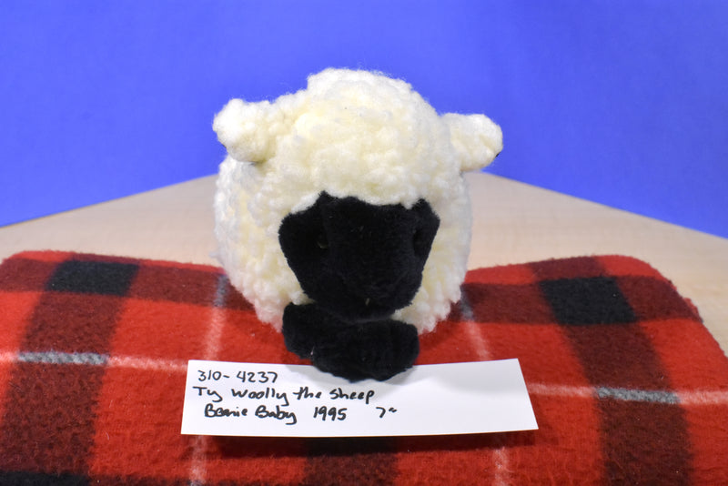 Ty Beanie Babies Woolly the White Black Faced Sheep 1995 Beanbag Plush