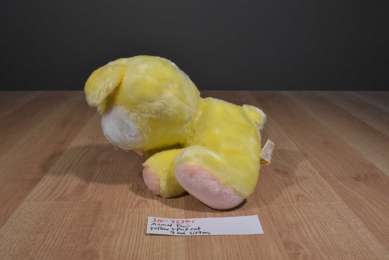 Animal Fair Yellow and Pink Cat 1980s Plush