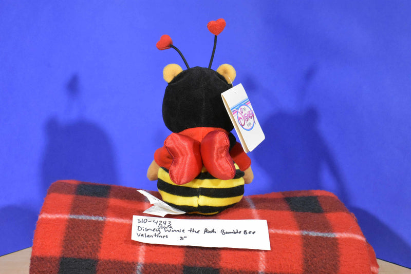 Disney Store Valentines Winnie The Pooh Bumble Bee Beanbag Plush