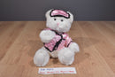 Russ Pamper Me Pink Satin Pajamas White Teddy Bear Beanbag Plush