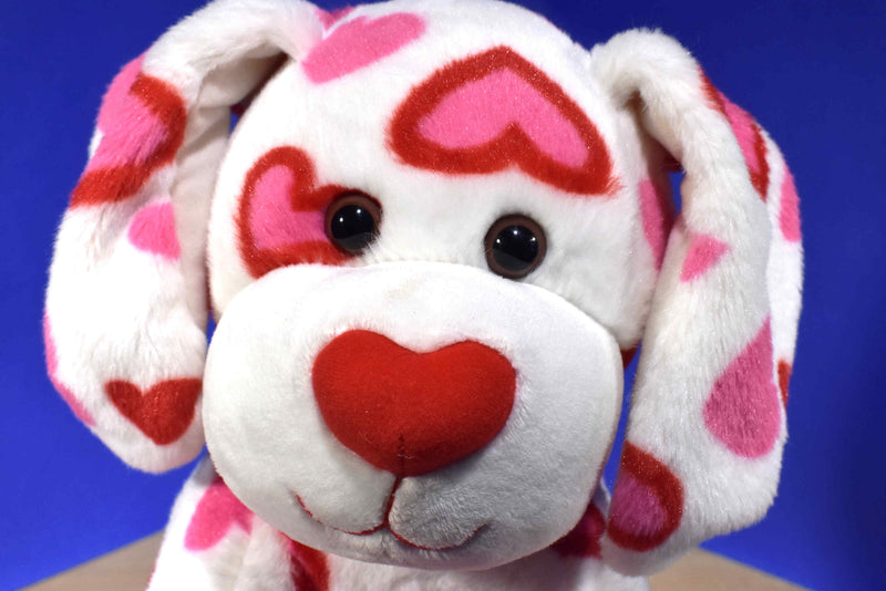 Build-A-Bear White Puppy 2012 Plush with Pink and Red Hearts
