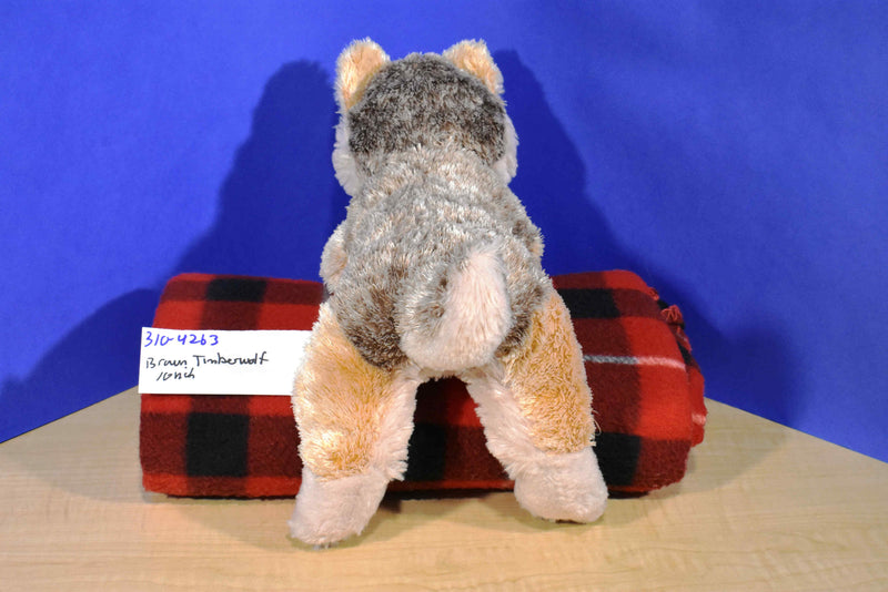Brown Timberwolf Beanbag Plush