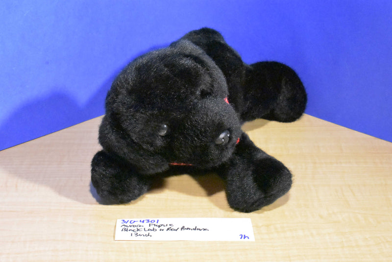 Aurora Black Labrador Lab Puppy Red Bandana Beanbag Plush