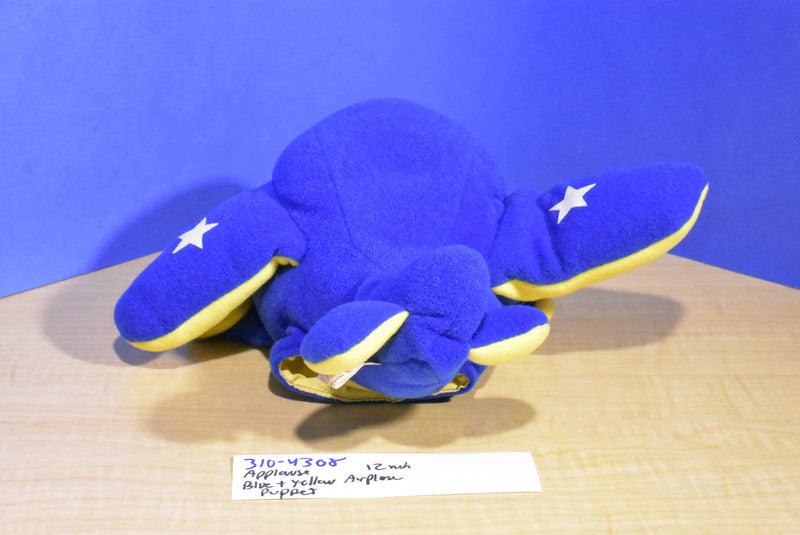 Applause High Flyers Blue Yellow Airplane 1988 Plush Puppet