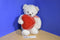 Hallmark Whtie Teddy Bear With Red Heart Bag Beanbag Plush