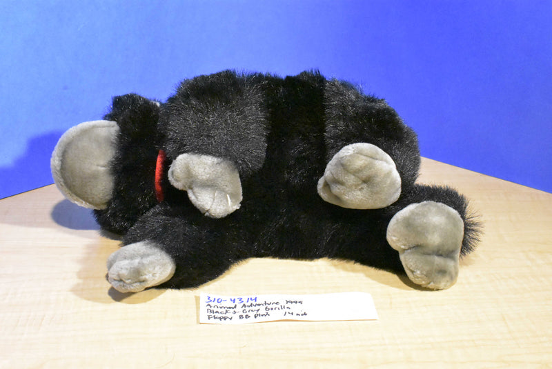 Animal Adventure Gorilla With Red Bow 1999 Beanbag Plush