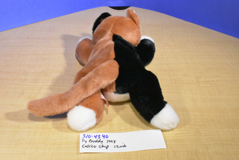 Ty Beanie Buddy 1998 and Babies 1996 Chip Calico Cat Beanbag Plush
