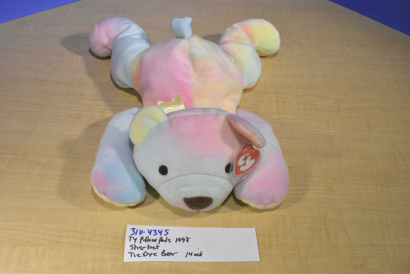 Ty Pillow Pals Sherbet Pastel Rainbow Bear 1998 Plush