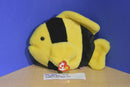 Ty Beanies Buddies Bubbles Black and Yellow Angel Fish Beanbag Plush