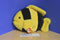 Ty Beanies Buddies Bubbles Black and Yellow Angel Fish Beanbag Plush