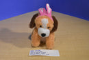 Sound n Light Tan and White Puppy Dog With Pink Bunny Ears Plush