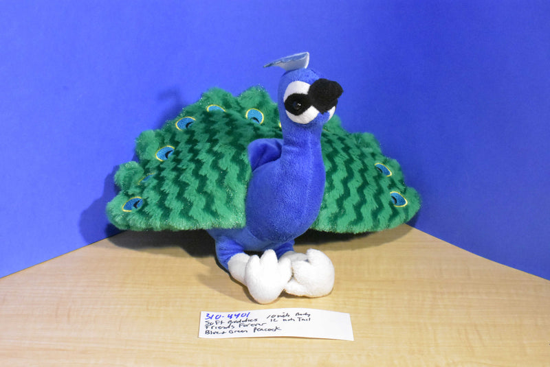 Soft Buddies Friends Forever Blue and Green Peacock Plush