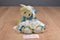 Handmade Tan Teddy Bear White Lace Dress Pearls Beanbag Plush