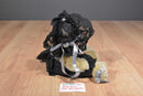 Handmade Tan Teddy Bear Black Lace Dress Rhinestones Beanbag Plush