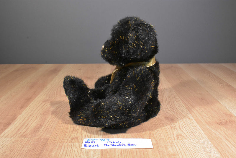 Russ Bizzie Showbiz Black Gold Bear Beanbag Plush