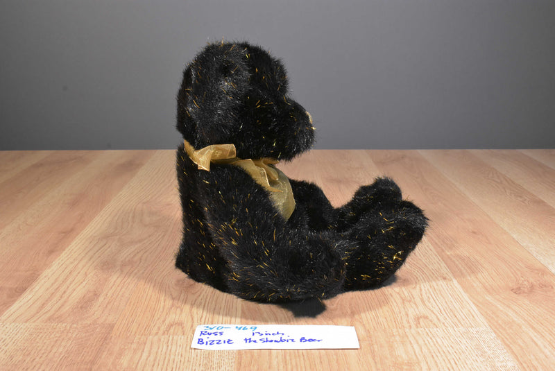 Russ Bizzie Showbiz Black Gold Bear Beanbag Plush