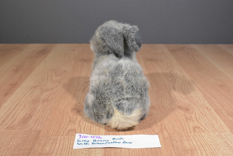 Grey and Tan Bunny Rabbit with Bow Plush