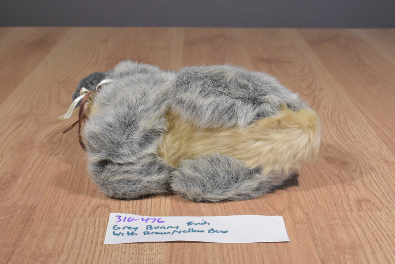 Grey and Tan Bunny Rabbit with Bow Plush