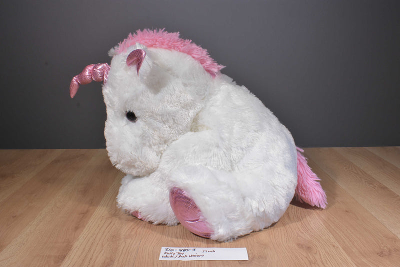 Kellytoy Whimsical White Pink Unicorn 2017 Plush