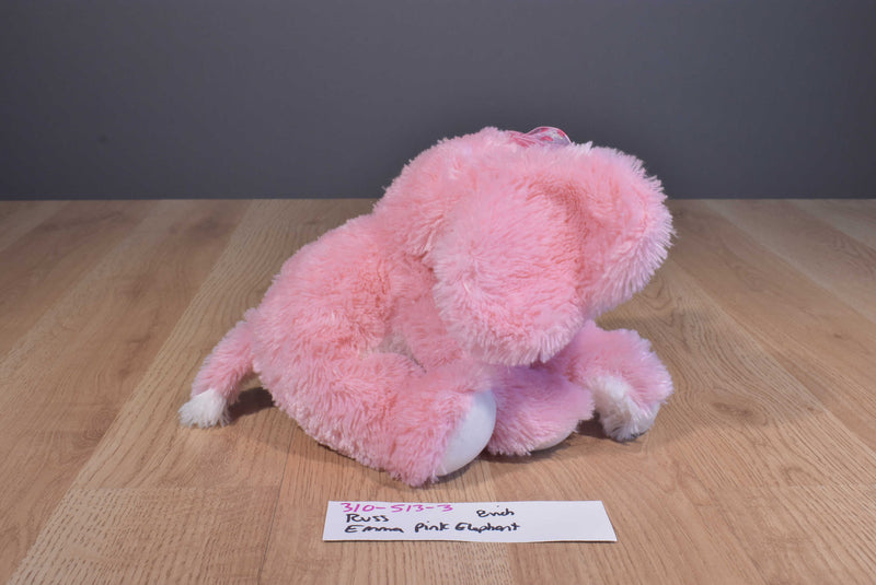 Russ Emma Pink and White Elephant Beanbag Plush