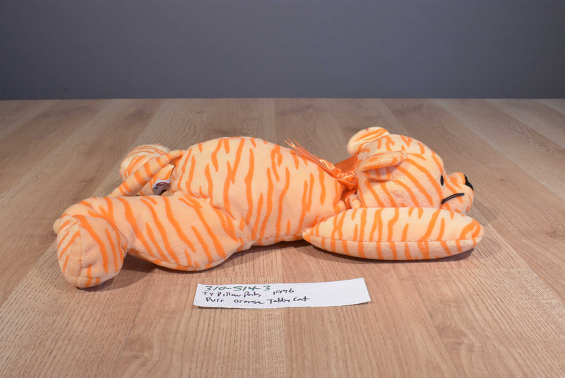 Ty Pillow Pals Purr Orange Tiger Cat 1996 Plush