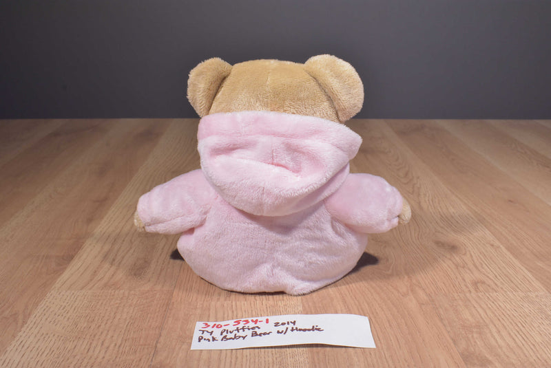 Ty Pluffies Baby Bear Pink 2014 Beanbag Plush