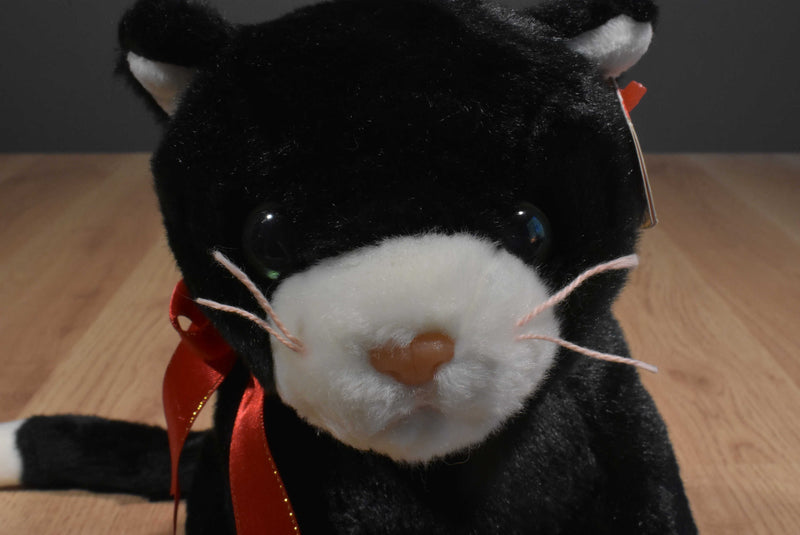 Ty Buddy and Baby Zip Black and White Cat Beanbag Plush