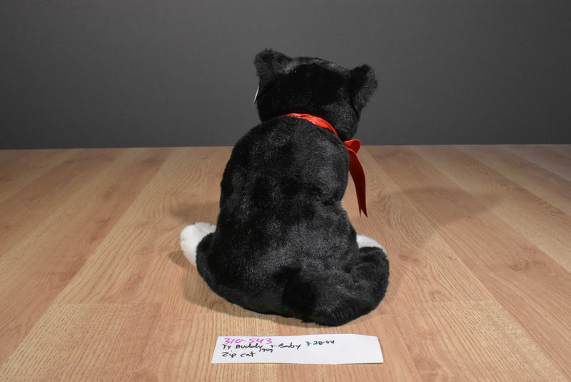 Ty Buddy and Baby Zip Black and White Cat Beanbag Plush