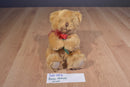 Russ Hazel Brown Bear With Red Rose Beanbag Plush