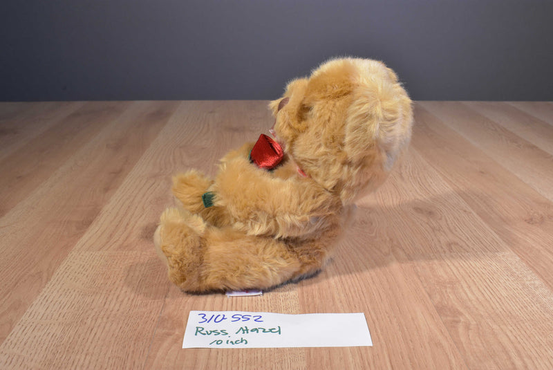 Russ Hazel Brown Bear With Red Rose Beanbag Plush