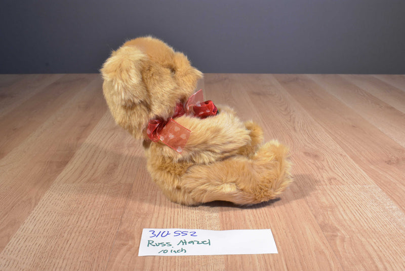 Russ Hazel Brown Bear With Red Rose Beanbag Plush
