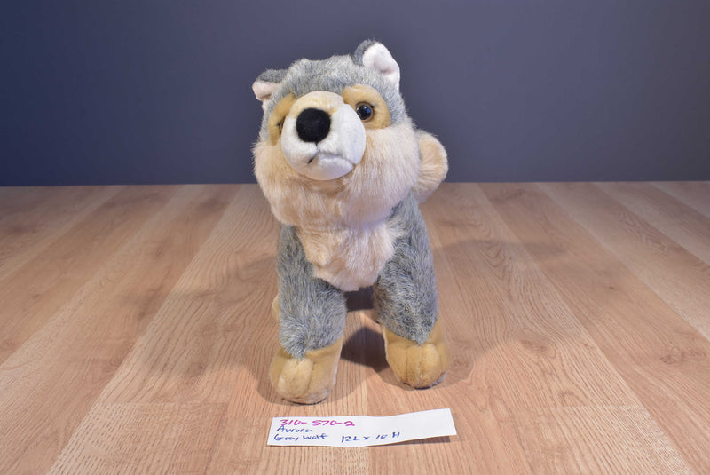 Aurora Grey Wolf Beanbag Plush