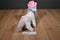 Hugfun White and Pink Horse Pony Wearing Pink Cowboy Hat Plush