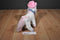 Hugfun White and Pink Horse Pony Wearing Pink Cowboy Hat Plush