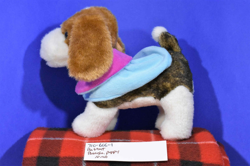Battat Pucci Pups Beagle Puppy Dog with Blue and Pink Cape Coat Plush