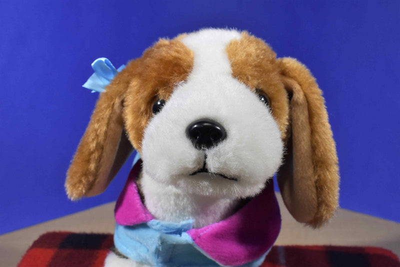 Battat Pucci Pups Beagle Puppy Dog with Blue and Pink Cape Coat Plush