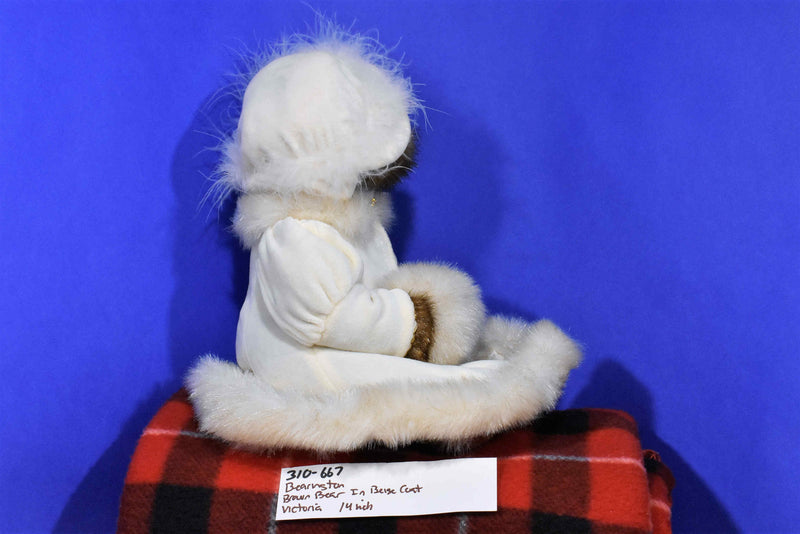Bearington Victoria Brown Bear in Beige Coat and Hat Plush