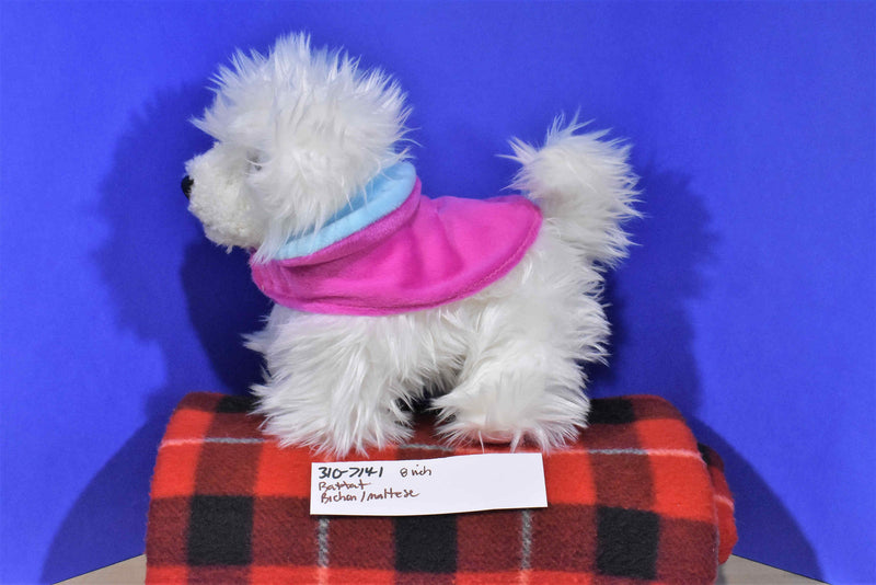 Battat Pucci Pups Bichon Frise Puppy Dog in Pink and Blue Cape Coat Plush