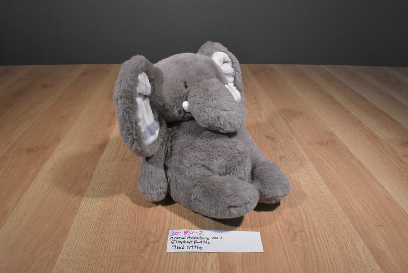 Animal Adventure Grey Elephant 2017 Rattle Beanbag Plush