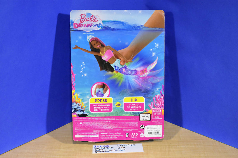 Mattel Barbie Dreamtopia Sparkle Lights Brunette Mermaid 2018