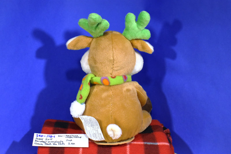 Avon Musical Reindeer Chirping Red Cardinals Deck the Halls Plush