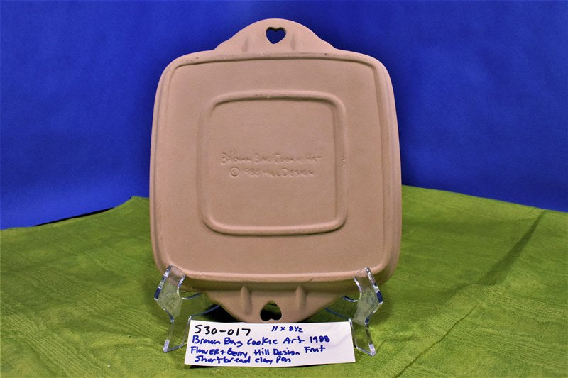 Brown Bag Cookie Art 1988 Hill Design Flower & Berry Fruit Shortbread Clay Baking Pan