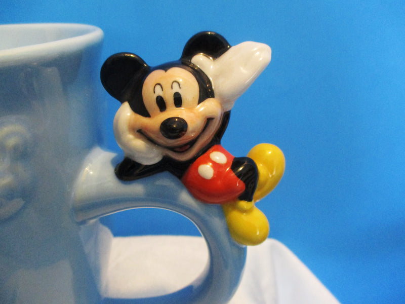 Disney Store Blue 16 oz. Ceramic Mug Cup With Mickey On Handle