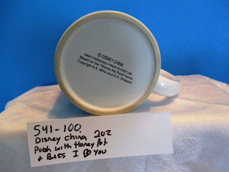 Disney Pooh Honey Pot and Bees Blue 20 oz. Ceramic Mug Cup