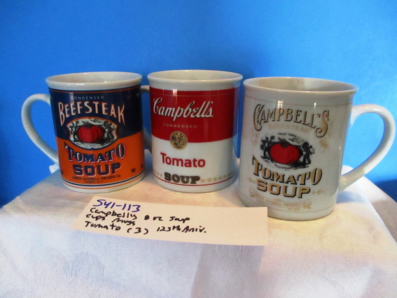 Campbell's 1994 125th Anniversary Tomato Soup 8 oz. Mugs Cups Set of 3