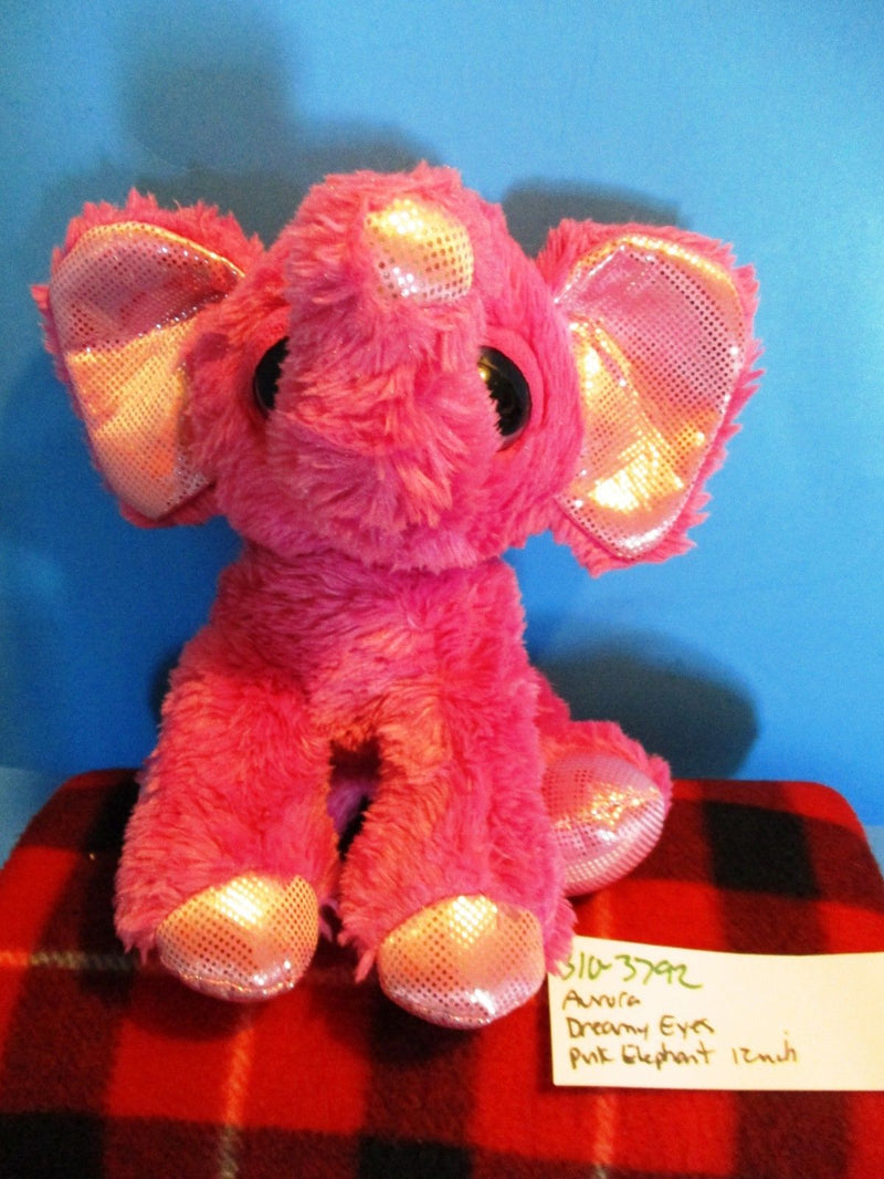 Aurora Dreamy Eyes Pink Elephant Beanbag Plush