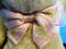 Commonwealth Tan Bunny Rabbit With a Pink Bow 1987 Plush