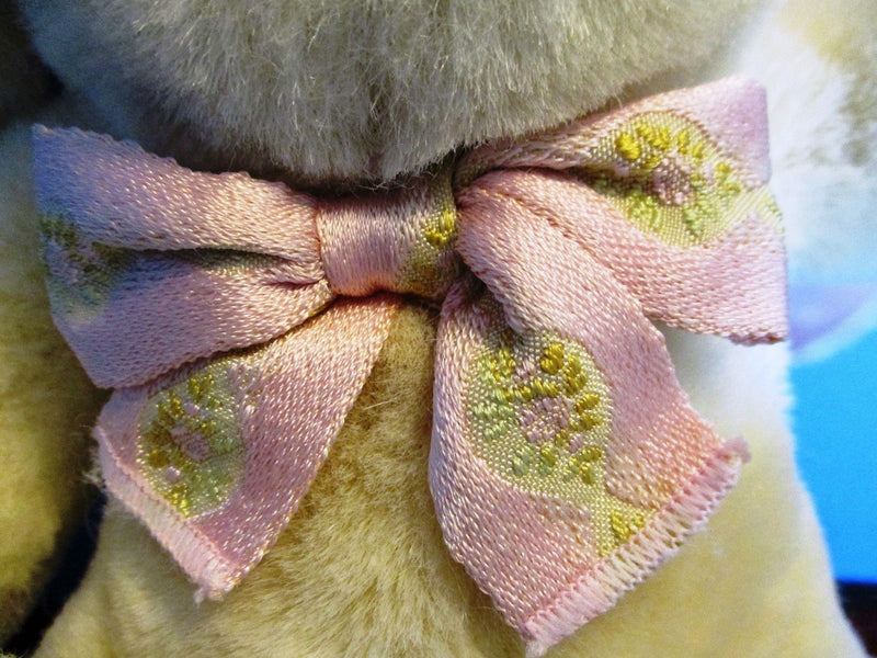 Commonwealth Tan Bunny Rabbit With a Pink Bow 1987 Plush